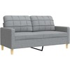 Sofa Sofos komplektas, 2 dalių, šviesiai pilkos spalvos, audinys