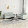 Sofa Sofos komplektas, 2 dalių, šviesiai pilkos spalvos, aksomas