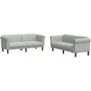 Sofa Sofos komplektas, 2 dalių, šviesiai pilkos spalvos, aksomas