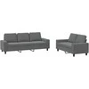 Sofa Sofos komplektas, 2 dalių, tamsiai pilkos spalvos, audinys