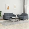 Sofa Sofos komplektas, 2 dalių, tamsiai pilkos spalvos, aksomas