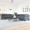 Sofa Sofos komplektas, 2 dalių, tamsiai pilkos spalvos, aksomas