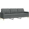 Sofa Sofos komplektas, 2 dalių, tamsiai pilkos spalvos, audinys