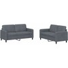 Sofa Sofos komplektas, 2 dalių, tamsiai pilkos spalvos, aksomas