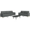 Sofa Sofos komplektas, 2 dalių, tamsiai pilkos spalvos, audinys