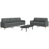 Sofa Sofos komplektas, 2 dalių, tamsiai pilkos spalvos, audinys