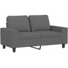 Sofa Sofos komplektas, 2 dalių, tamsiai pilkos spalvos, audinys