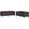 Sofa Sofos komplektas, 2 dalių, tamsiai rudos spalvos, audinys