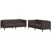 Sofa Sofos komplektas, 2 dalių, tamsiai rudos spalvos, audinys