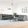 Sofa Sofos komplektas, 2 dalių, tamsiai pilkos spalvos, audinys
