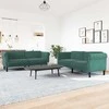 Sofa Sofos komplektas, 2 dalių, tamsiai žalios spalvos, aksomas