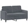 Sofa Sofos komplektas, 2 dalių, tamsiai pilkos spalvos, aksomas
