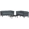 Sofa Sofos komplektas, 2 dalių, tamsiai pilkos spalvos, aksomas