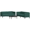 Sofa Sofos komplektas, 2 dalių, tamsiai žalios spalvos, audinys