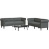 Sofa Sofos komplektas, 2 dalių, tamsiai pilkos spalvos, audinys