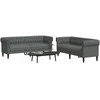 Sofa Sofos komplektas, 2 dalių, tamsiai pilkos spalvos, audinys