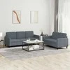 Sofa Sofos komplektas, 2 dalių, tamsiai pilkos spalvos, aksomas