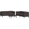Sofa Sofos komplektas, 2 dalių, tamsiai rudos spalvos, audinys