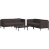 Sofa Sofos komplektas, 2 dalių, tamsiai rudos spalvos, audinys