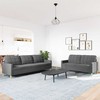 Sofa Sofos komplektas, 2 dalių, tamsiai pilkos spalvos, audinys