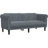 Sofa Sofos komplektas, 2 dalių, tamsiai pilkos spalvos, aksomas