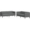 Sofa Sofos komplektas, 2 dalių, tamsiai pilkos spalvos, audinys