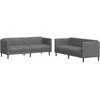 Sofa Sofos komplektas, 2 dalių, tamsiai pilkos spalvos, audinys
