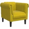 Sofa Sofos komplektas, 3 dalių, geltonos spalvos, aksomas