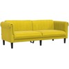 Sofa Sofos komplektas, 3 dalių, geltonos spalvos, aksomas