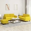 Sofa Sofos komplektas, 3 dalių, geltonos spalvos, aksomas