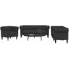 Sofa Sofos komplektas, 3 dalių, juodos spalvos, audinys