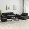 Sofa Sofos komplektas, 3 dalių, juodos spalvos, audinys