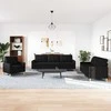 Sofa Sofos komplektas, 3 dalių, juodos spalvos, audinys
