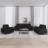 Sofa Sofos komplektas, 3 dalių, juodos spalvos, audinys
