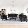 Sofa Sofos komplektas, 3 dalių, juodos spalvos, audinys