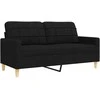 Sofa Sofos komplektas, 3 dalių, juodos spalvos, audinys