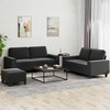 Sofa Sofos komplektas, 3 dalių, juodos spalvos, audinys