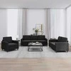 Sofa Sofos komplektas, 3 dalių, juodos spalvos, aksomas