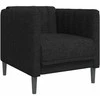 Sofa Sofos komplektas, 3 dalių, juodos spalvos, audinys