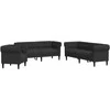 Sofa Sofos komplektas, 3 dalių, juodos spalvos, audinys
