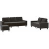 Sofa Sofos komplektas, 3 dalių, juodos spalvos, audinys