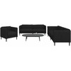 Sofa Sofos komplektas, 3 dalių, juodos spalvos, audinys