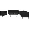 Sofa Sofos komplektas, 3 dalių, juodos spalvos, audinys