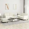 Sofa Sofos komplektas, 3 dalių, kreminės spalvos, aksomas