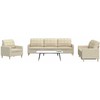 Sofa Sofos komplektas, 3 dalių, kreminės spalvos, audinys