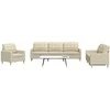 Sofa Sofos komplektas, 3 dalių, kreminės spalvos, audinys