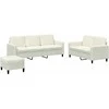 Sofa Sofos komplektas, 3 dalių, kreminės spalvos, aksomas
