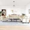Sofa Sofos komplektas, 3 dalių, kreminės spalvos, audinys