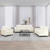 Sofa Sofos komplektas, 3 dalių, kreminės spalvos, aksomas