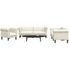 Sofa Sofos komplektas, 3 dalių, kreminės spalvos, aksomas